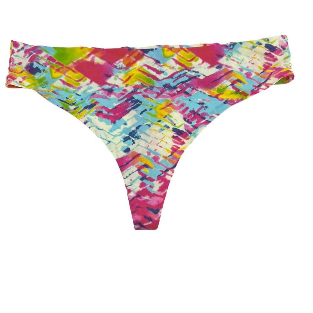 Honeydew Intimates Laser Cut Thong Panty Multicolor Abstract Womens Small
